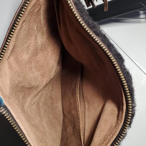 Dark Brown Leather and Sherpa Purse with Chain Strap -shipping incl - Picture 11 of 16